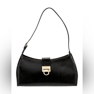 Salvatore Ferragamo Saffiano Gancio Leather Shoulder Bag